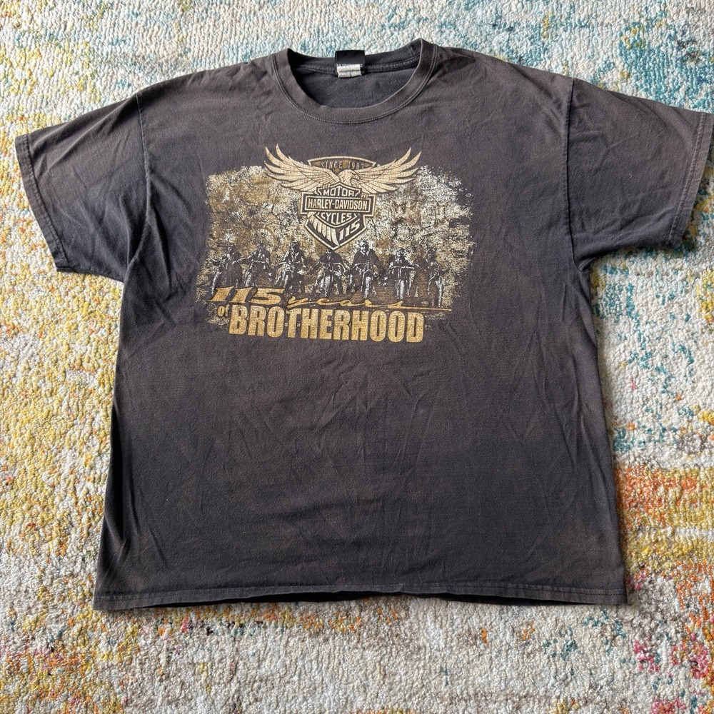 Faded Harley-Davidson T-Shirt XL 115th Anniversary 115 Years of Brotherhood